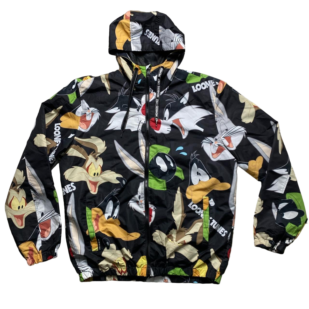Looney Tunes All Over Print Windbreaker Jacket (L)