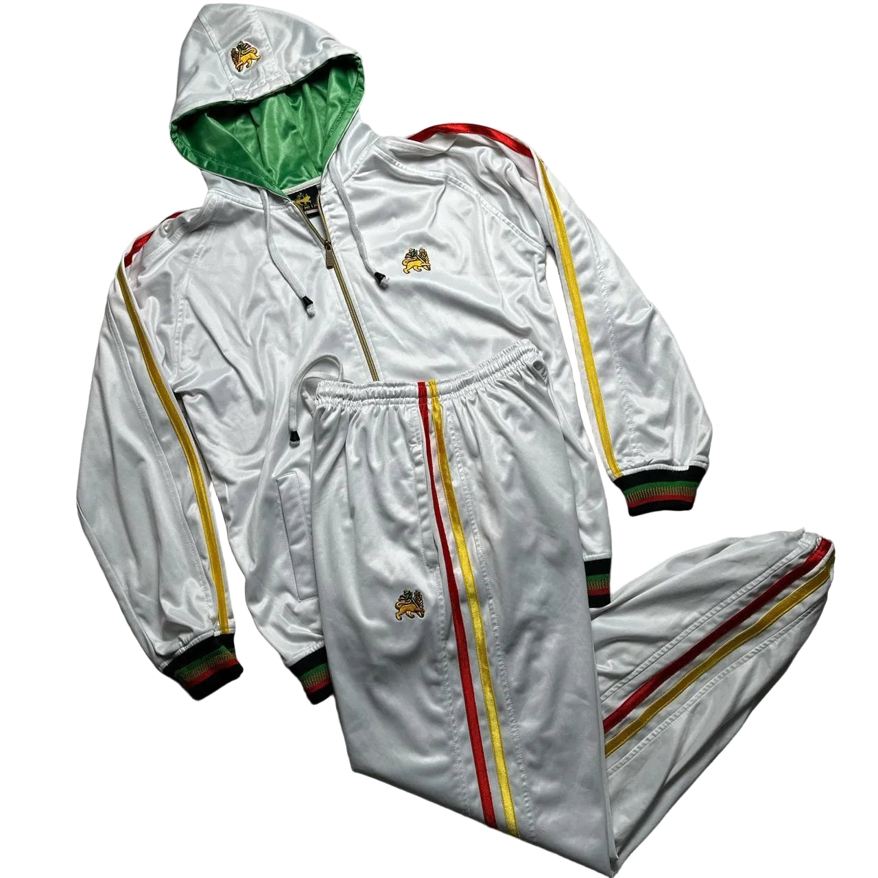 Raw Blue Rasta Full Tracksuit White Yellow Red and Green (XL)