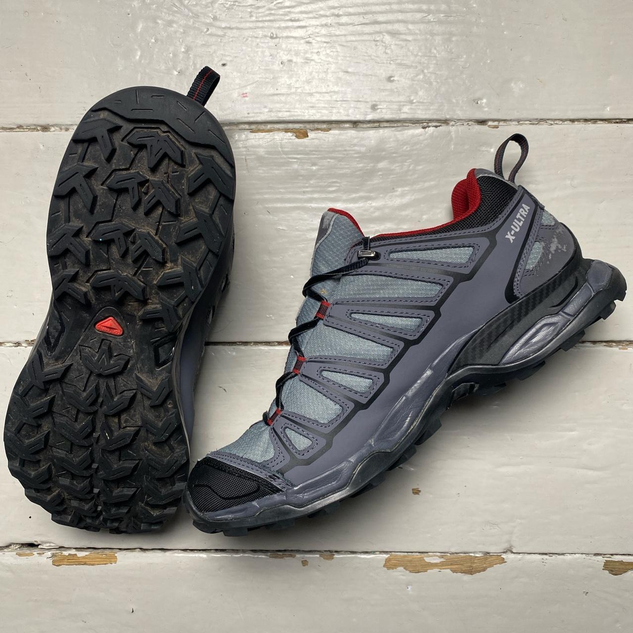 Salomon X Ultra Climashield Waterproof Trainers Grey and Red