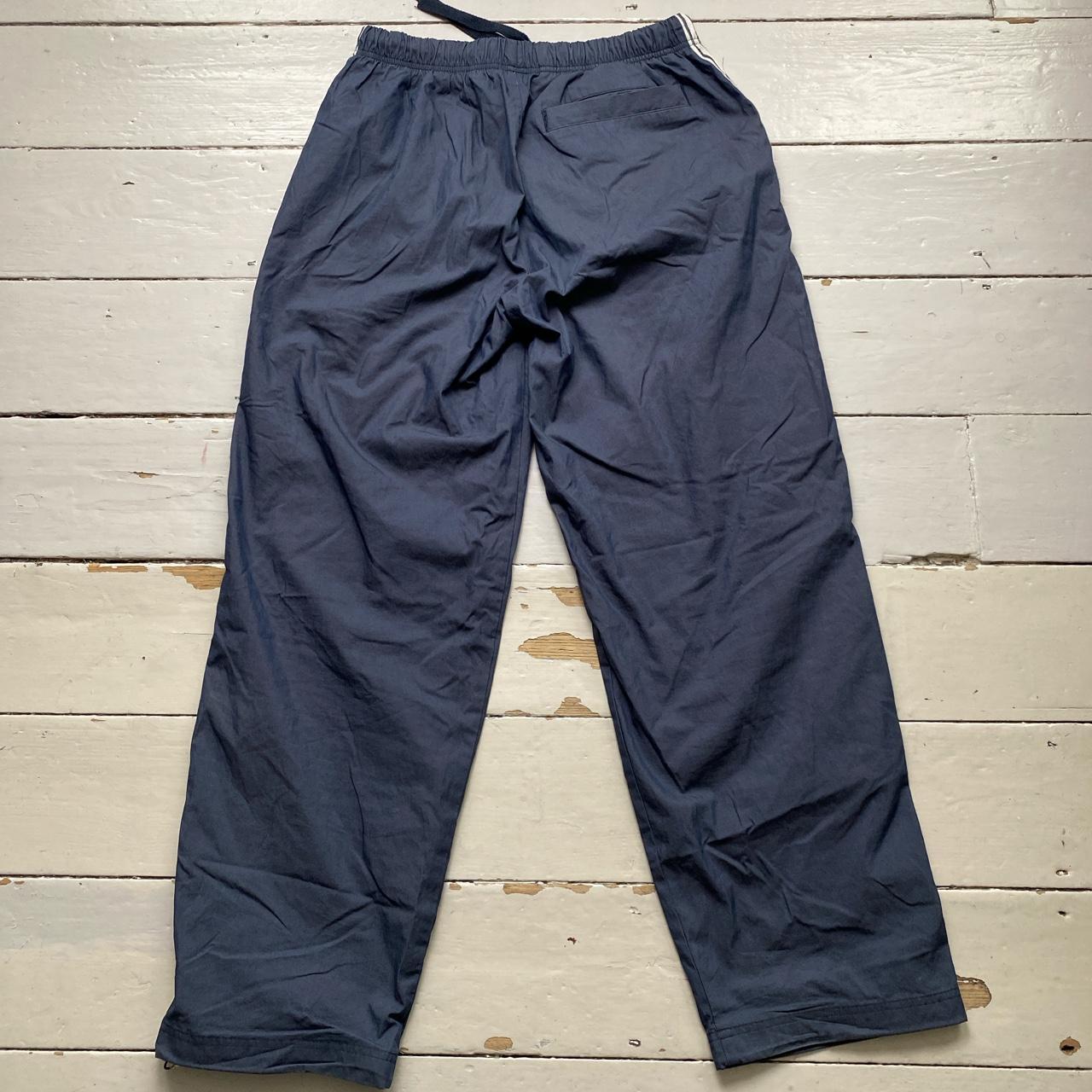 Nike Vintage Baggy Shell Track Pant Bottoms Navy and White