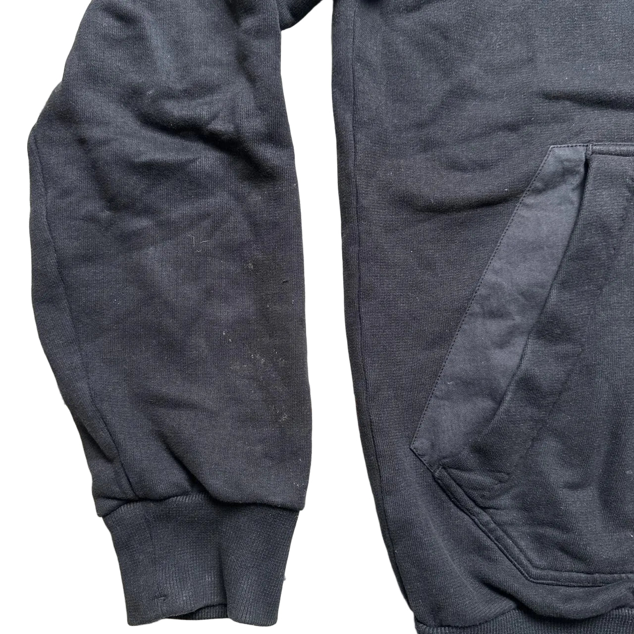 Stone Island Black and White Square Patch Zip Hoodie (M)