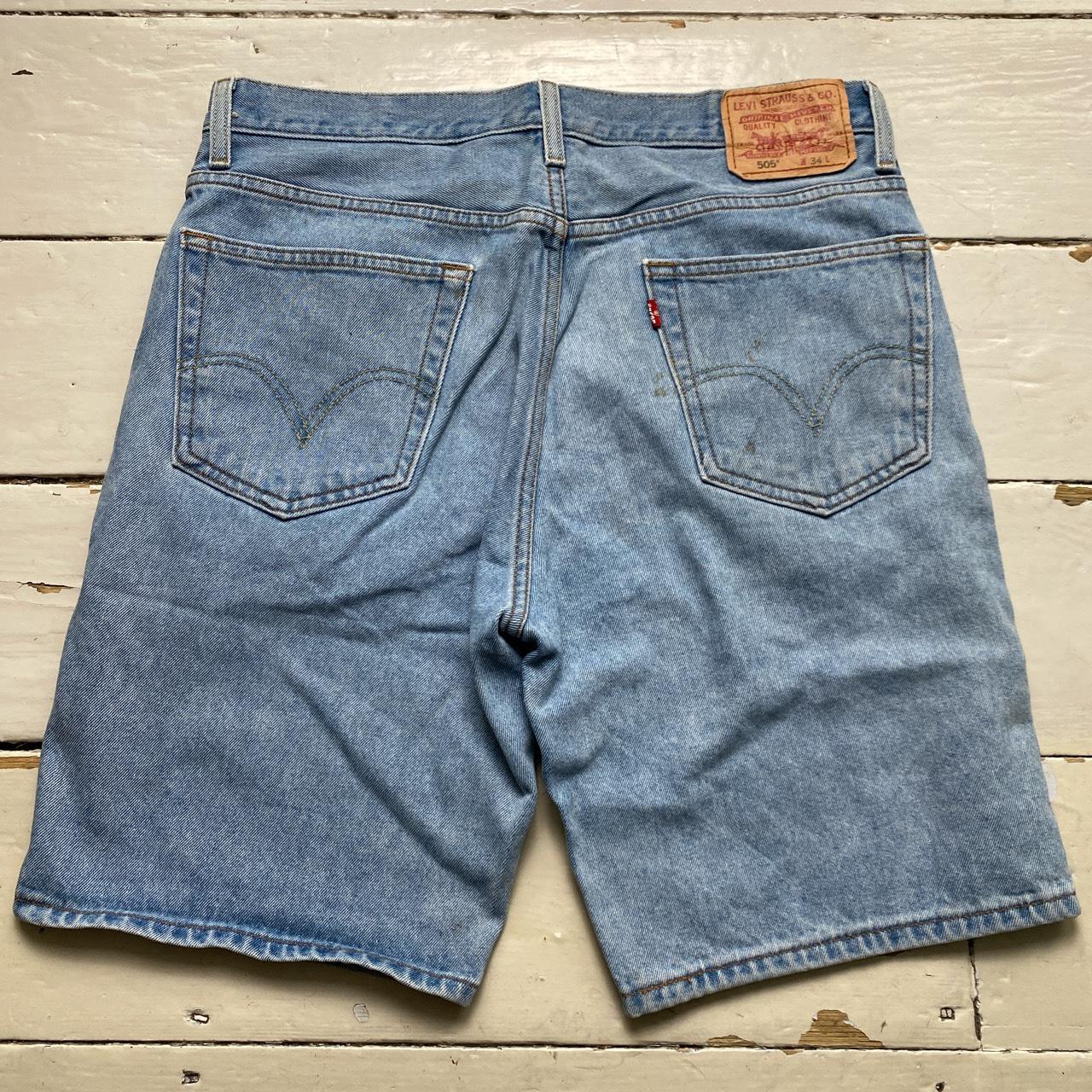 Levis 505 Jean Short Jorts Light Blue