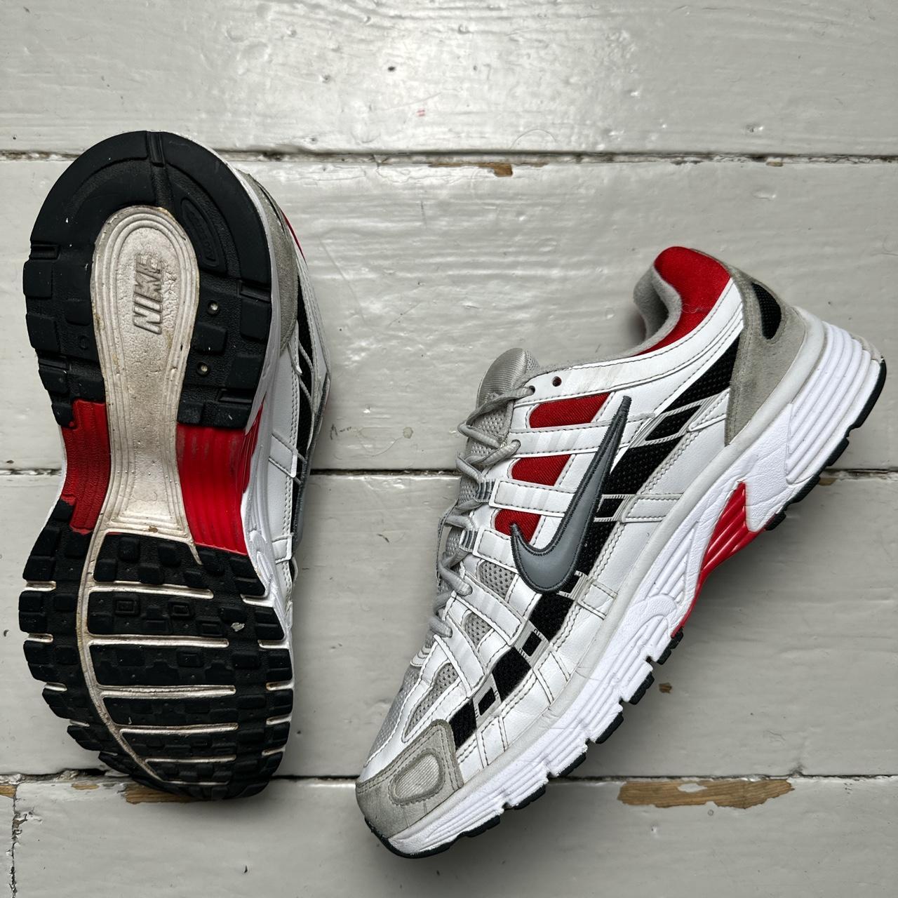 Nike P-6000 White Silver and University Red