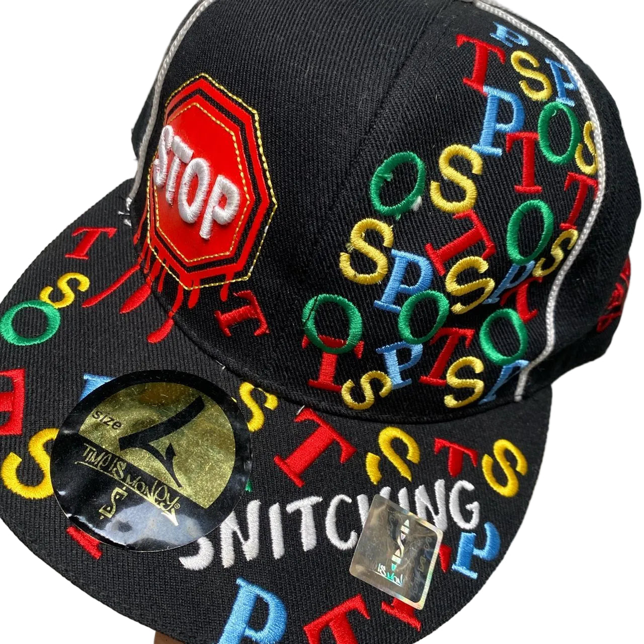 Time is Money Stop Snitching Fitted Vintage Cap