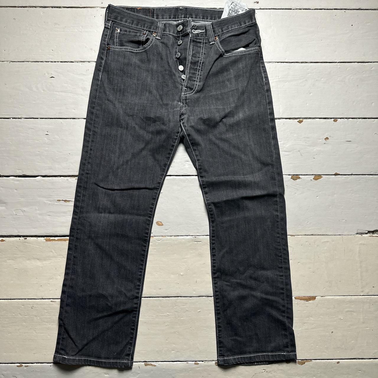Levis 501 Grey and White Contrast Stitch Vintage Jeans