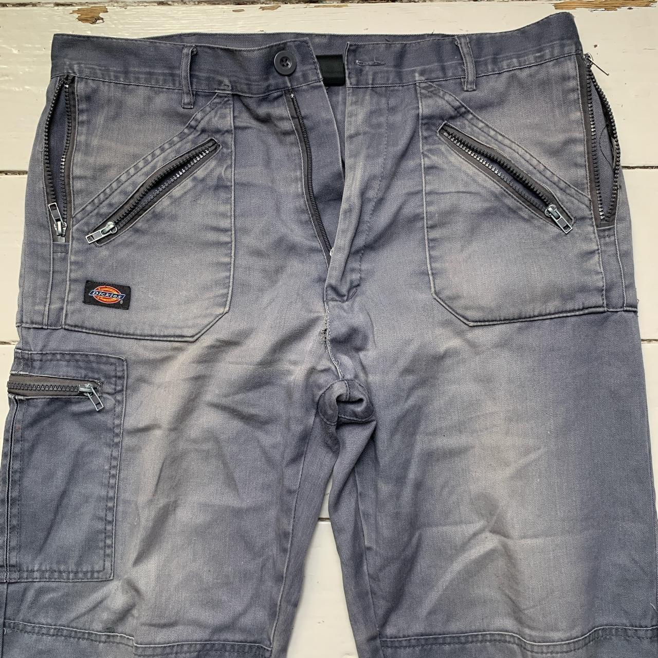 Dickies Vintage Distressed Cargo Trousers Grey Fade