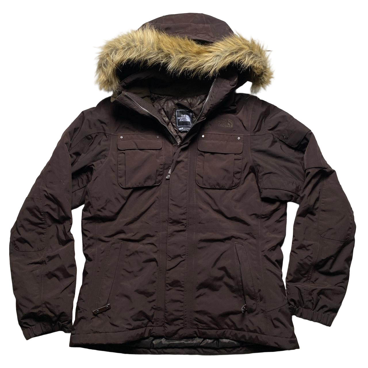 The North Face Brown Fur Hood Womens Parka Coat (L)
