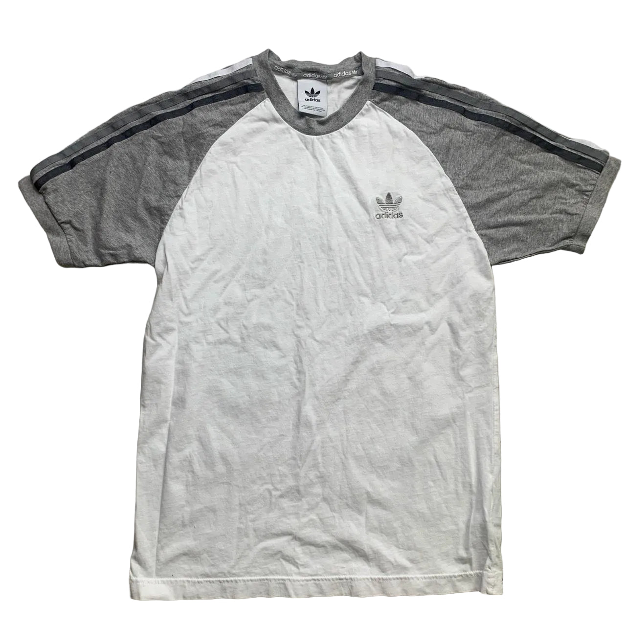 Adidas Originals White and Grey T Shirt (S)