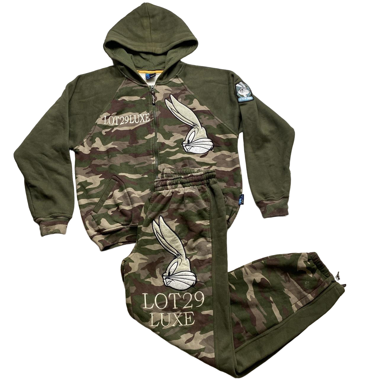 Lot 29 Vintage Bugs Bunny Looney Tunes Full Camouflage Tracksuit (S)
