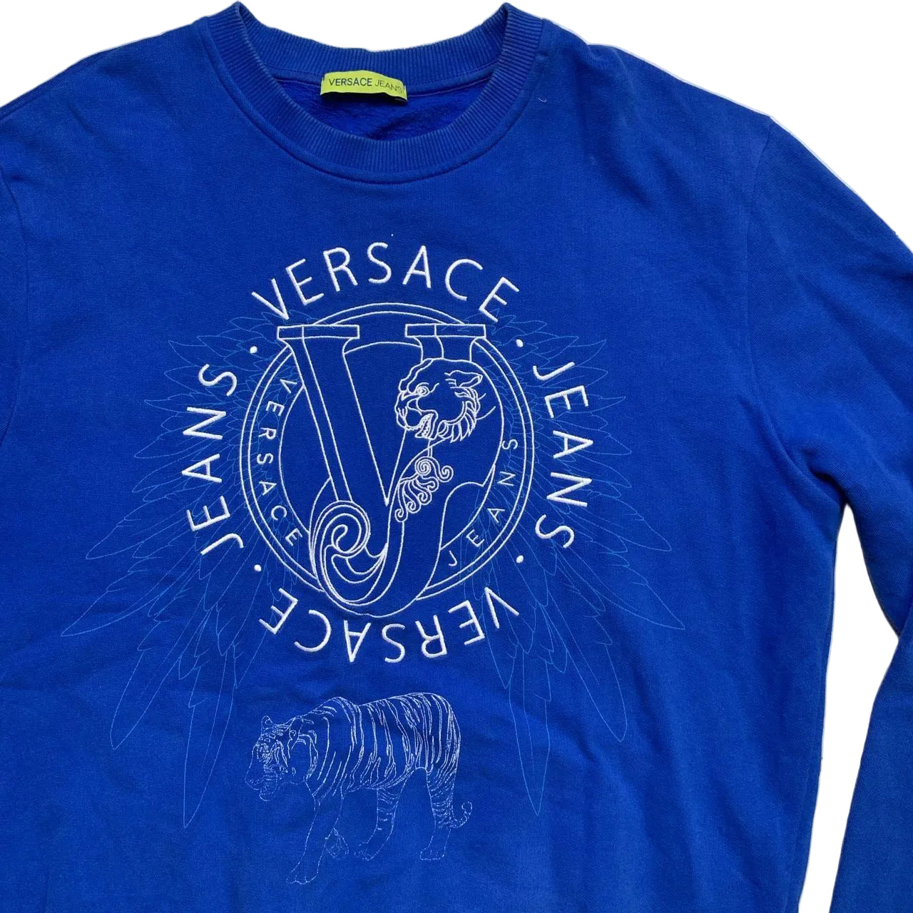 Versace Jeans Blue and White Jumper (L)