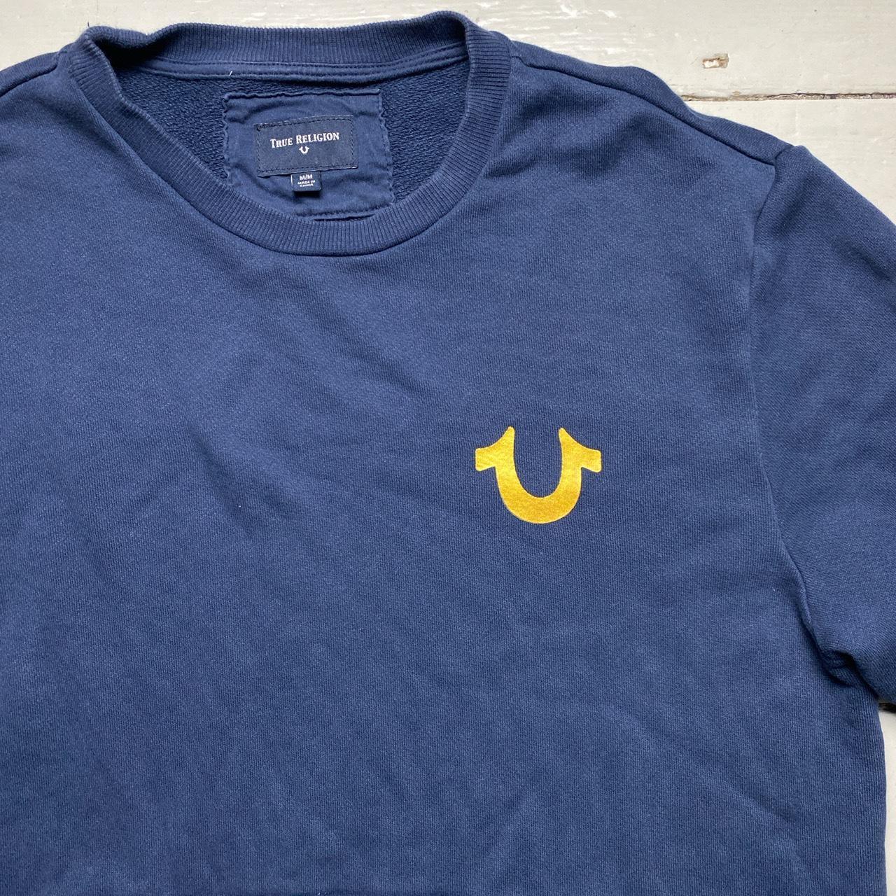 True Religion Navy and Gold Jumper