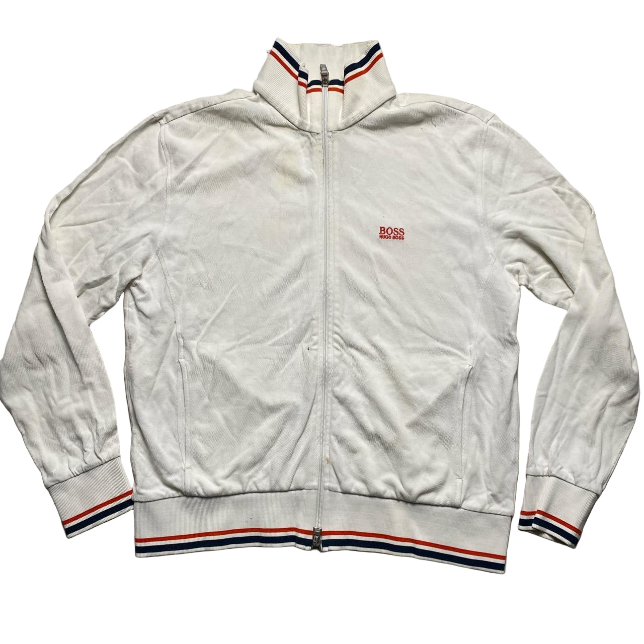Hugo Boss White Orange and Navy Tracksuit Jacket (M)