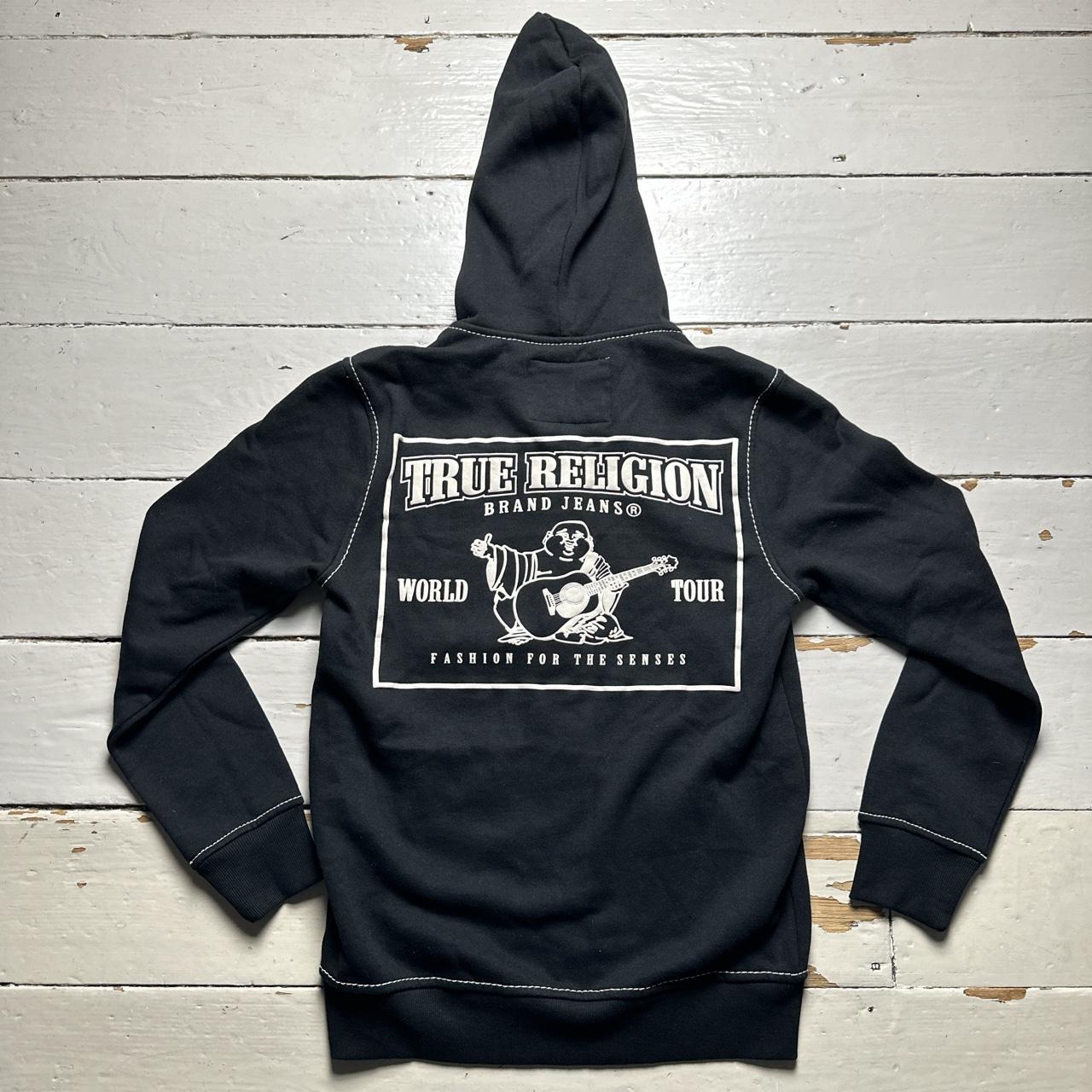 True Religion Black and White Stitch Hoodie