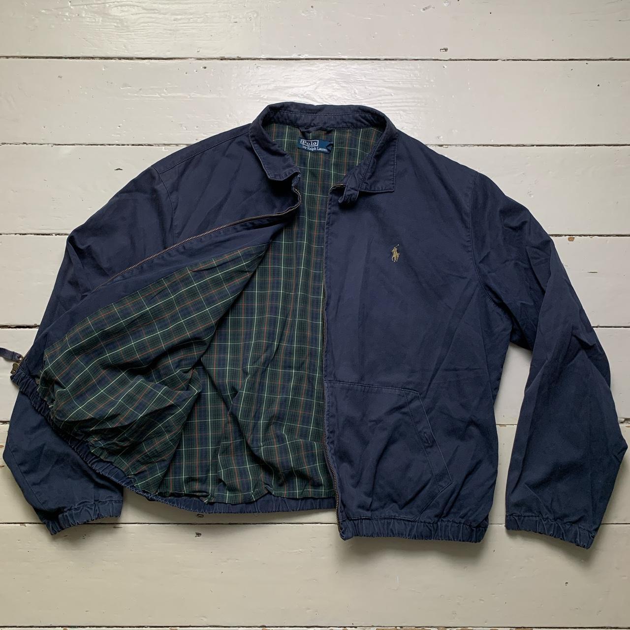 Polo Ralph Lauren Vintage Harrington Bomber Jacket Navy Tartan Interior