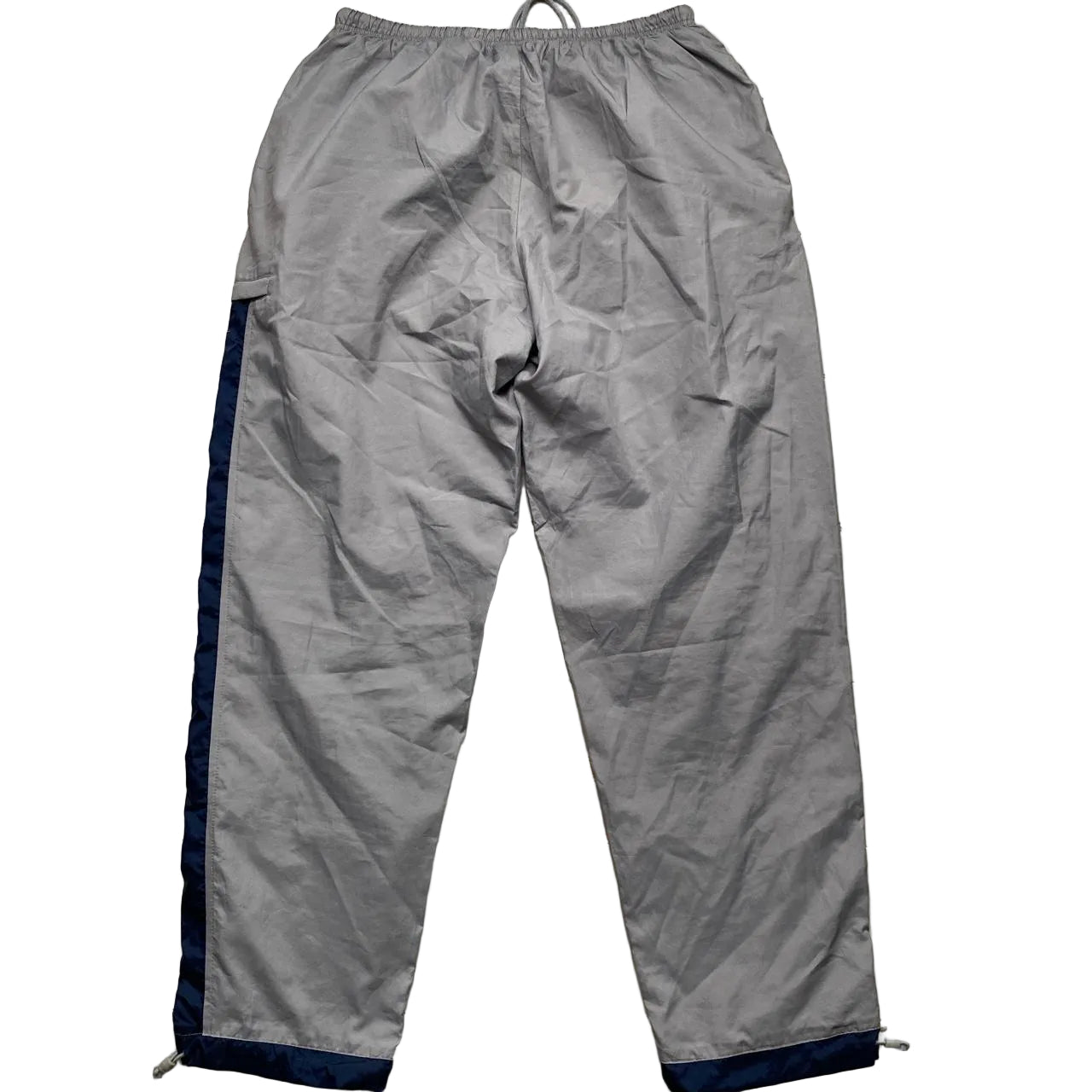Nike Vintage Baggy Track Pant Cargo Style Shell Bottoms Navy Grey and Red (XL)
