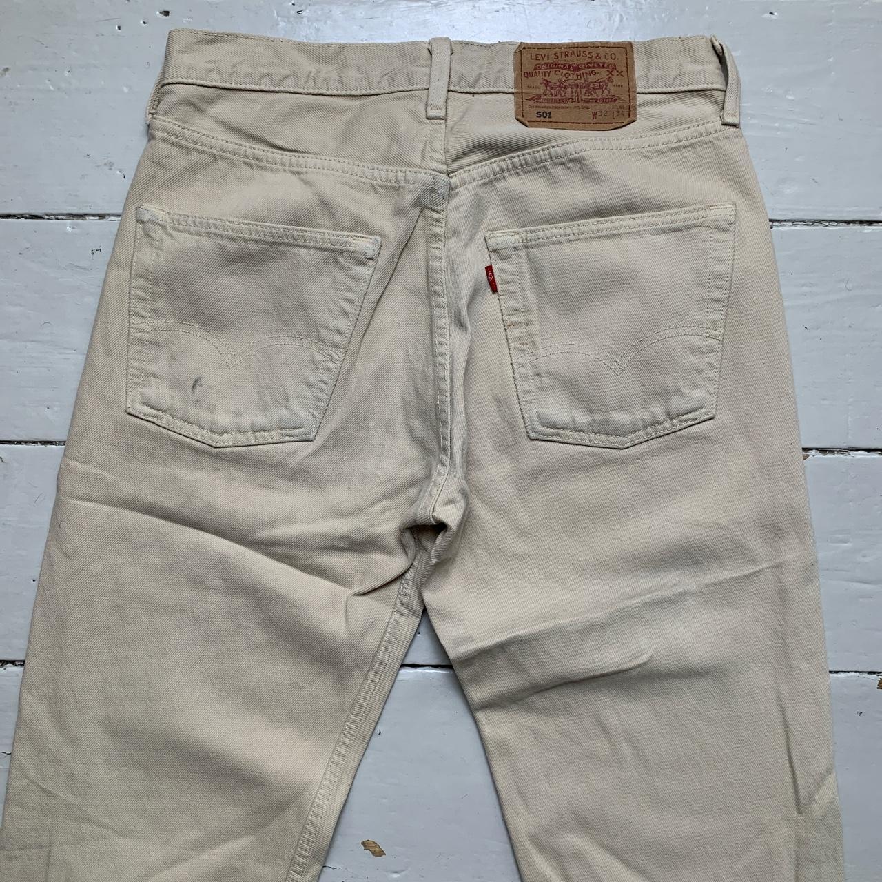 Levis 501 Cream Jeans
