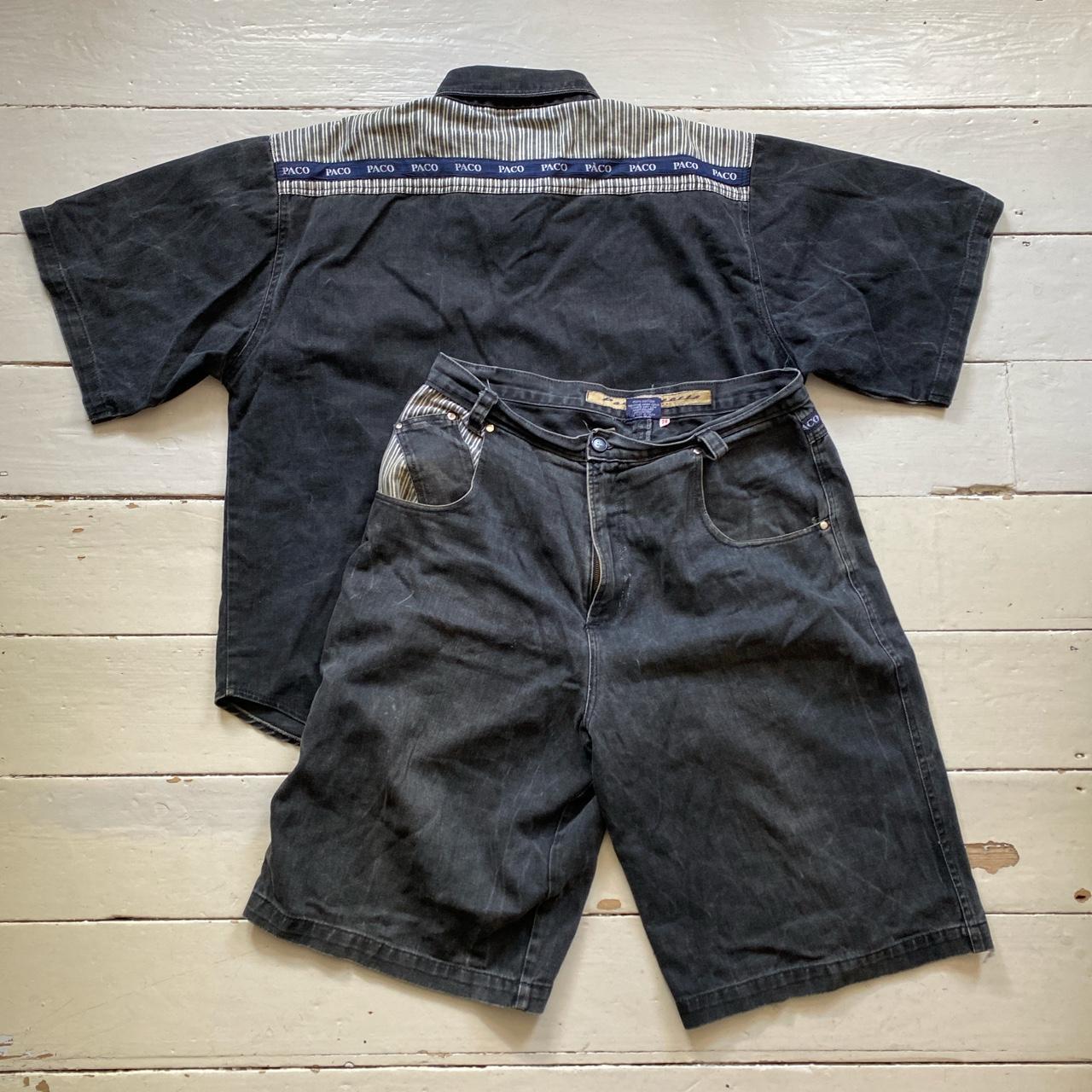 Paco Vintage 90βs Denim Shirt and Shorts Full Suit