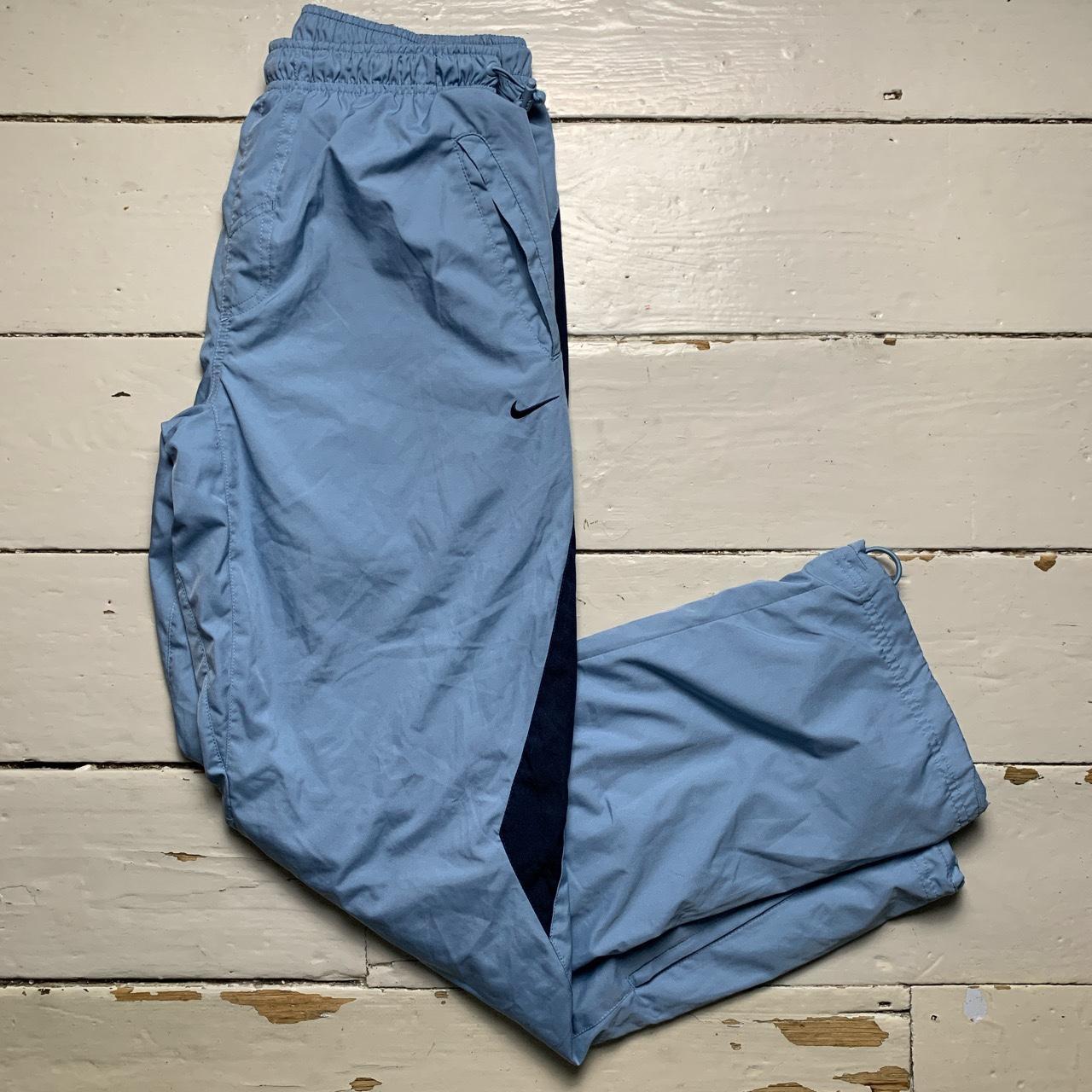 Nike Vintage Baby Light Blue and Navy Shell Trackpant Baggy Bottoms