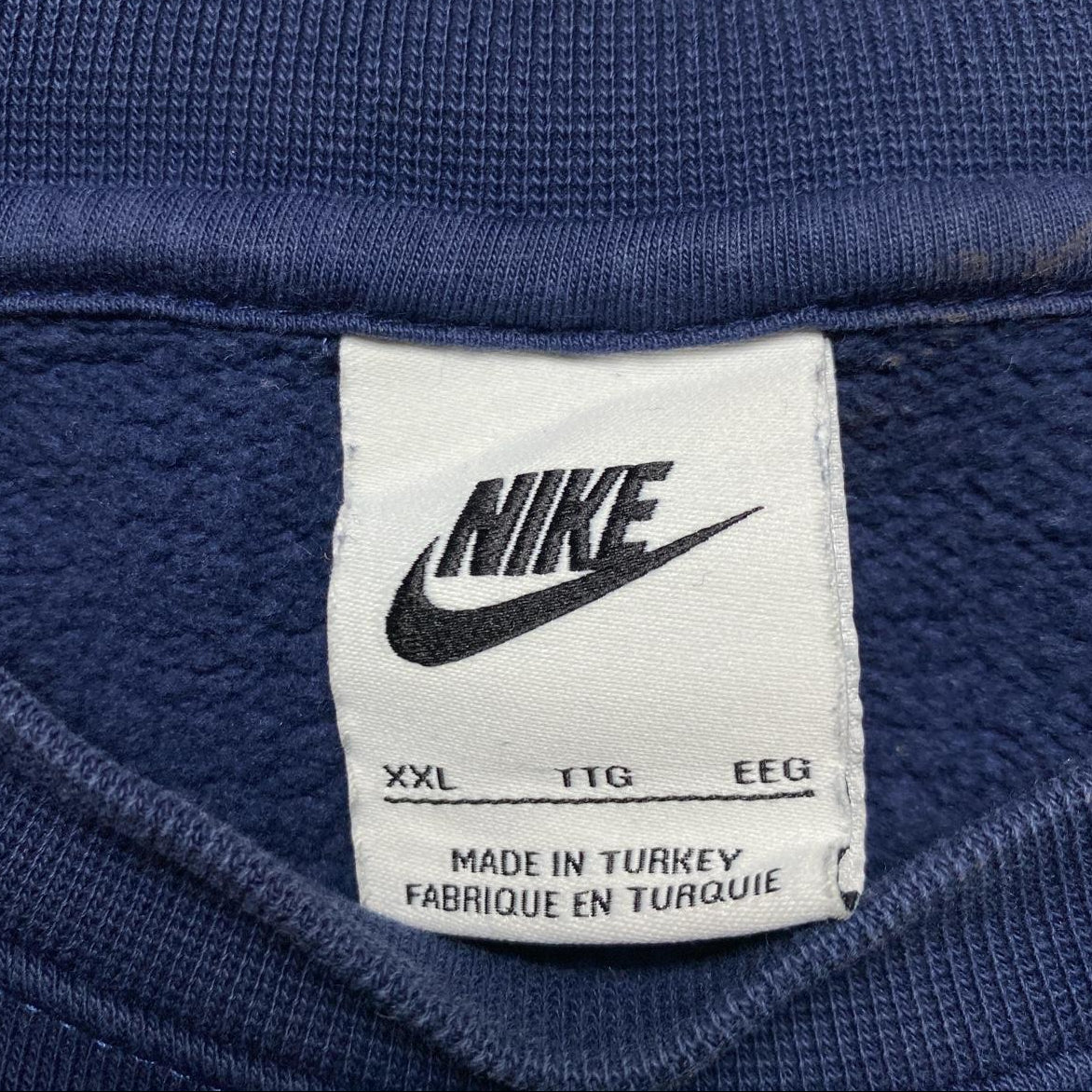 Nike Big Swoosh Navy and Multi Colour Baggy Jumper (2XL)
