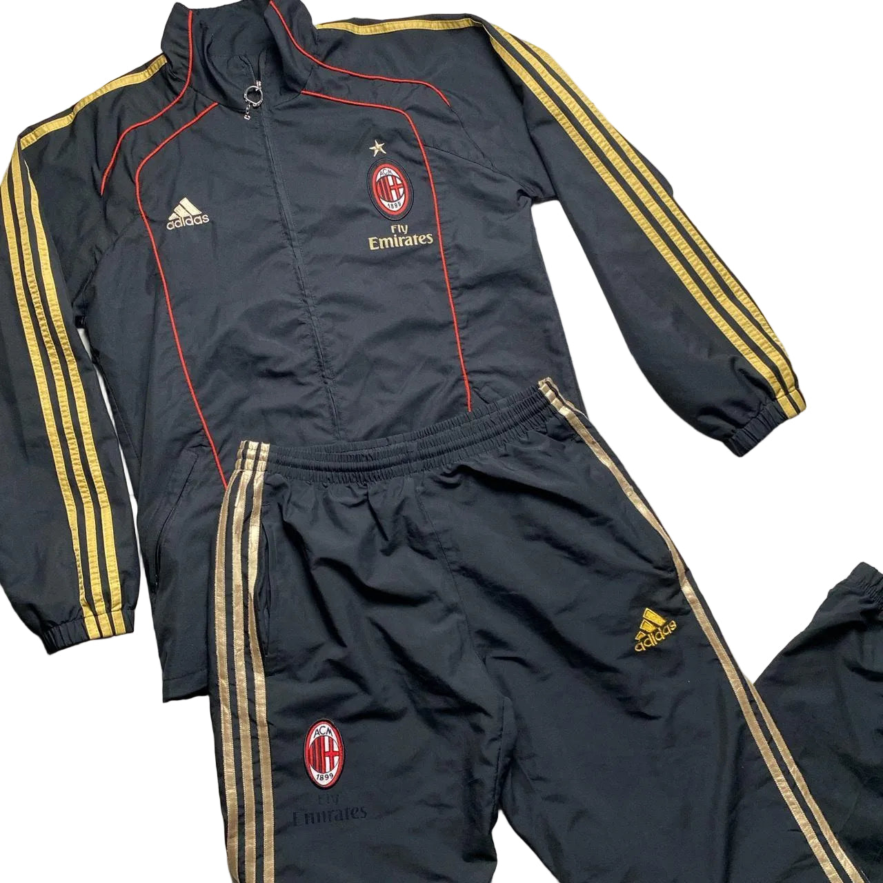 AC Milan Adidas Vintage Shell Trackpant Bottoms (L)