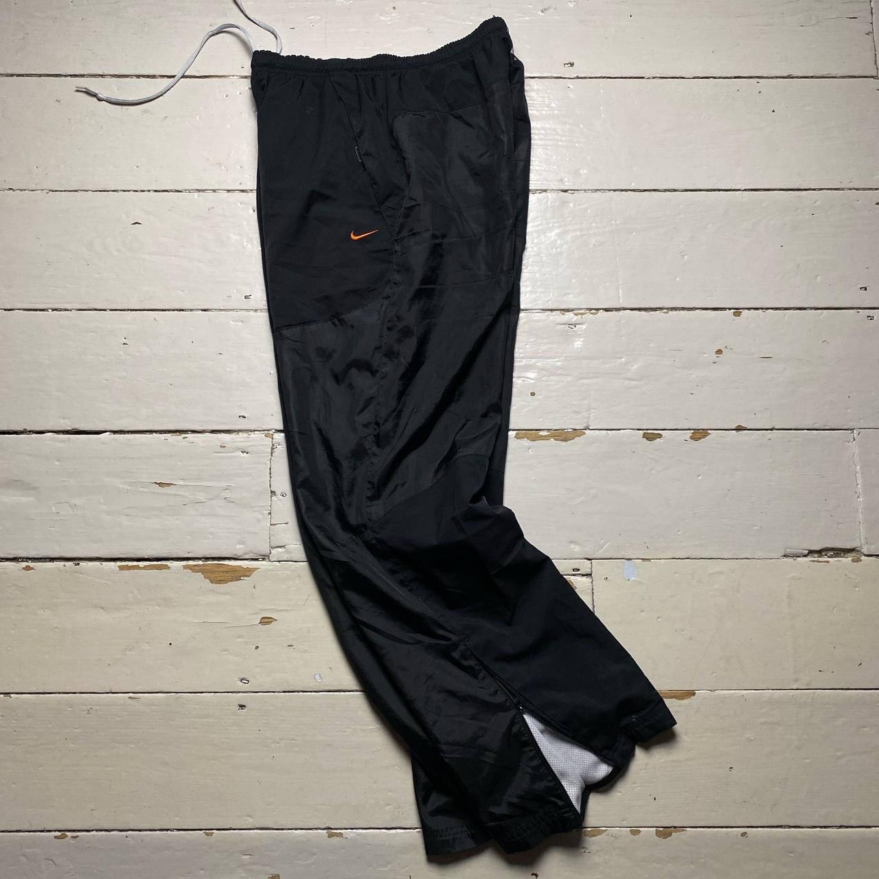 Nike Vintage Baggy Swoosh Shell Track Pant Black and Orange Bottoms