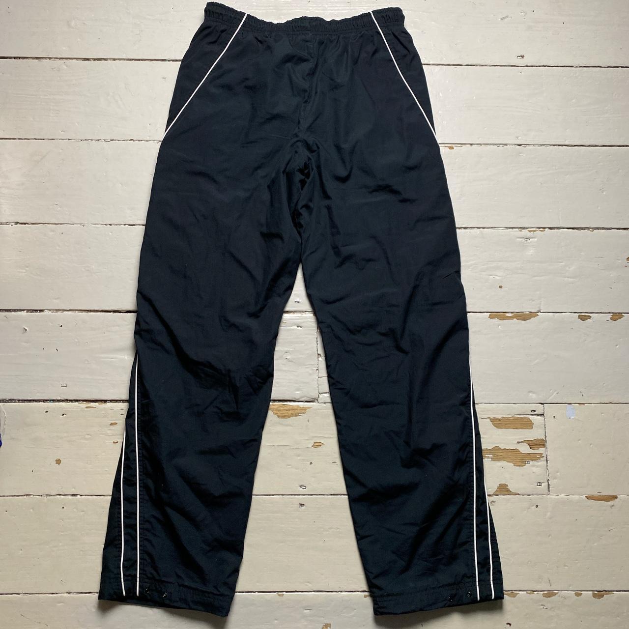 Nike Swoosh Vintage Shell Baggy Track Pant Bottoms Black and White