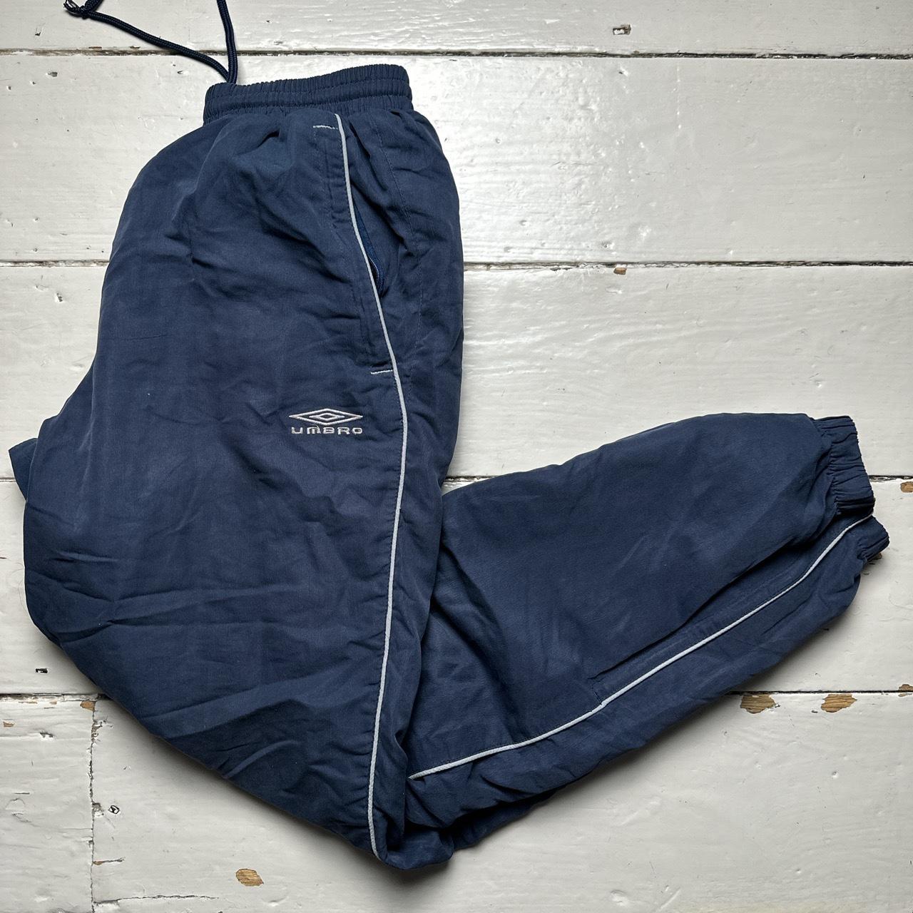 Umbro Navy and Grey Shell Trackpant Bottoms