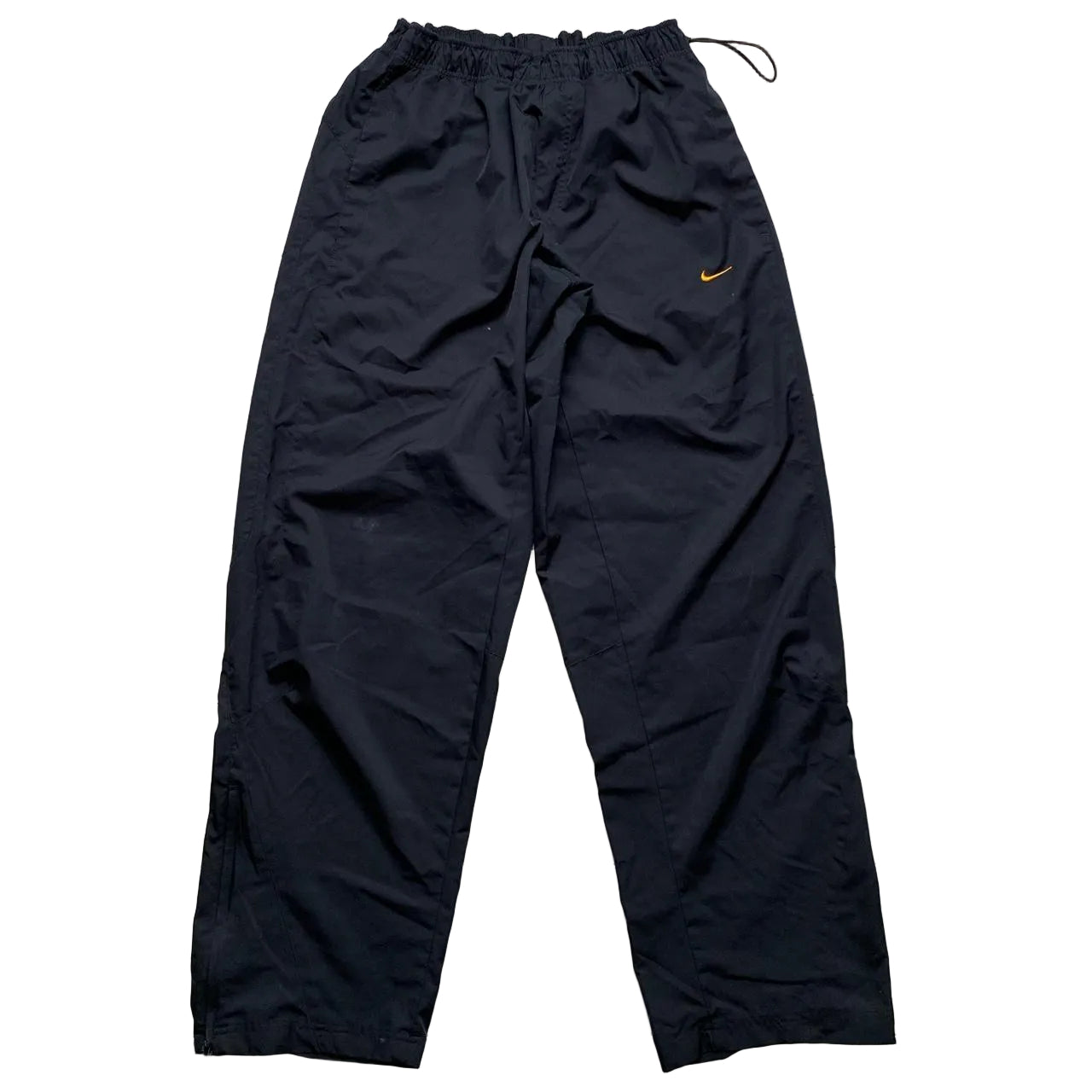 Nike Shox Black and Orange Vintage Shell Baggy Track Pant Bottoms (L)