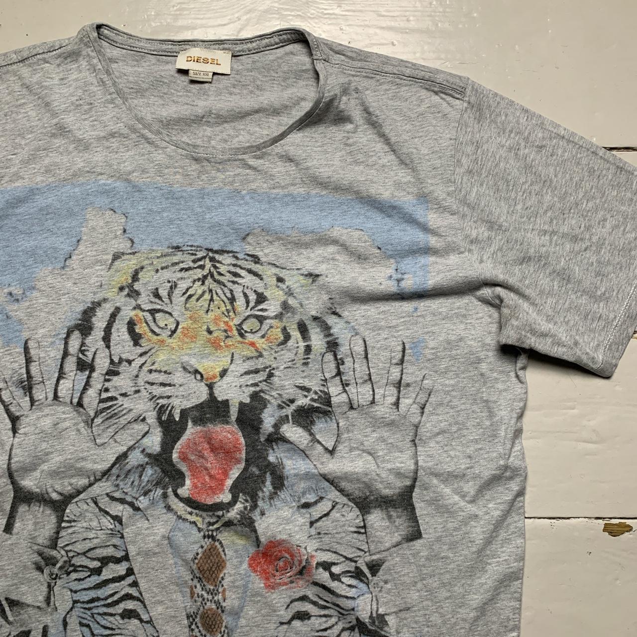 Diesel Tiger T Shirt Grey