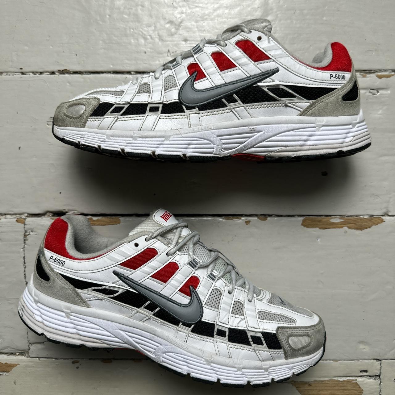 Nike P-6000 White Silver and University Red