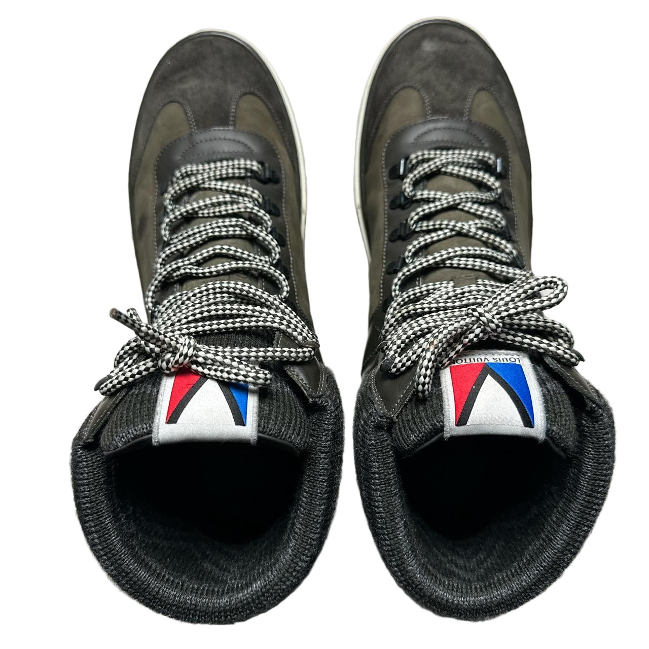 Louis Vuitton High Sock Ankle Trainers Khaki Green (UK 9)