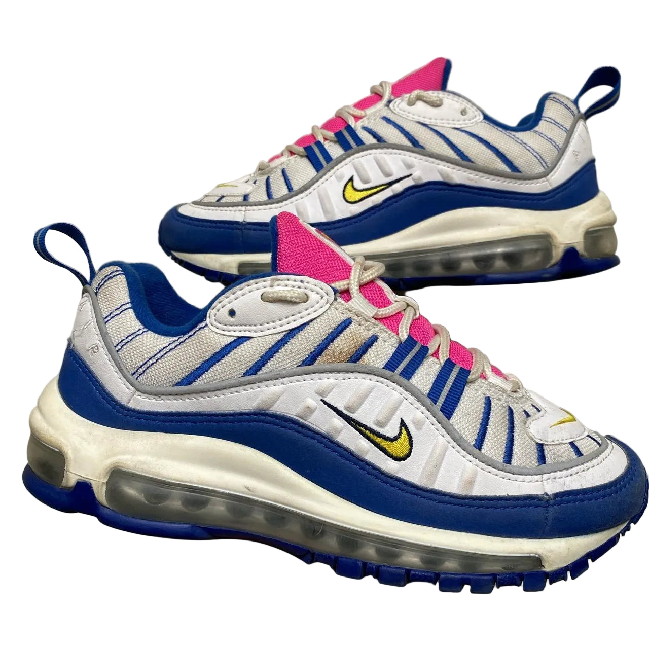Nike Air Max 98 Blue Pink Yellow and White (UK 4)