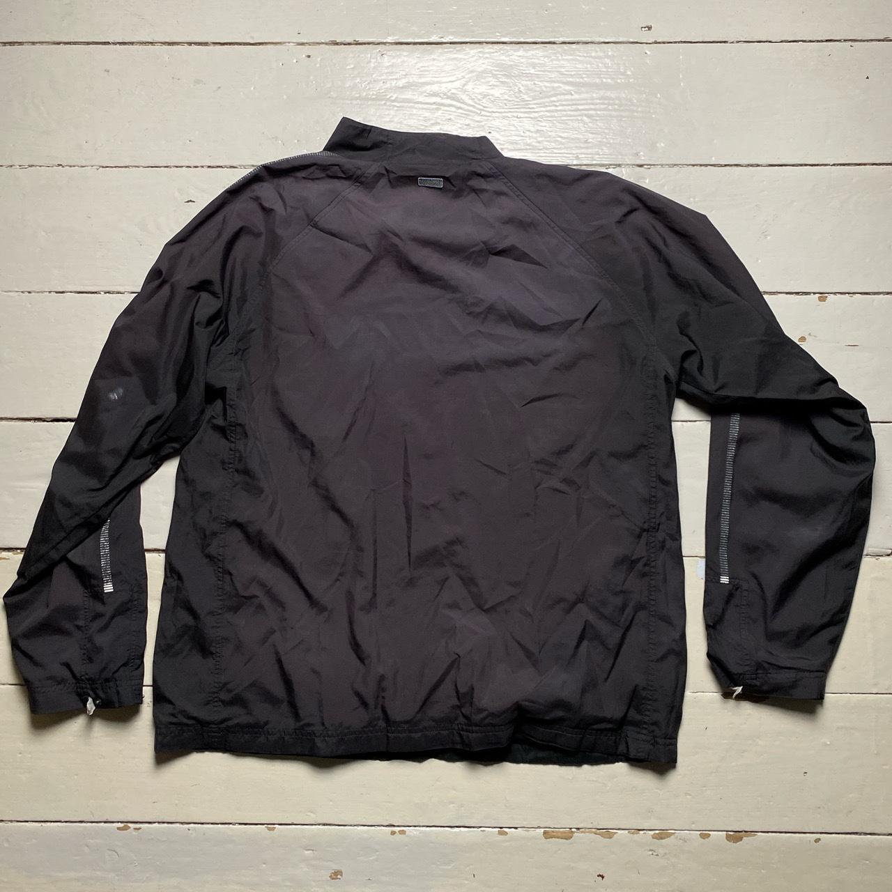 Adidas Vintage Baggy Shell Track Jacket Black and White