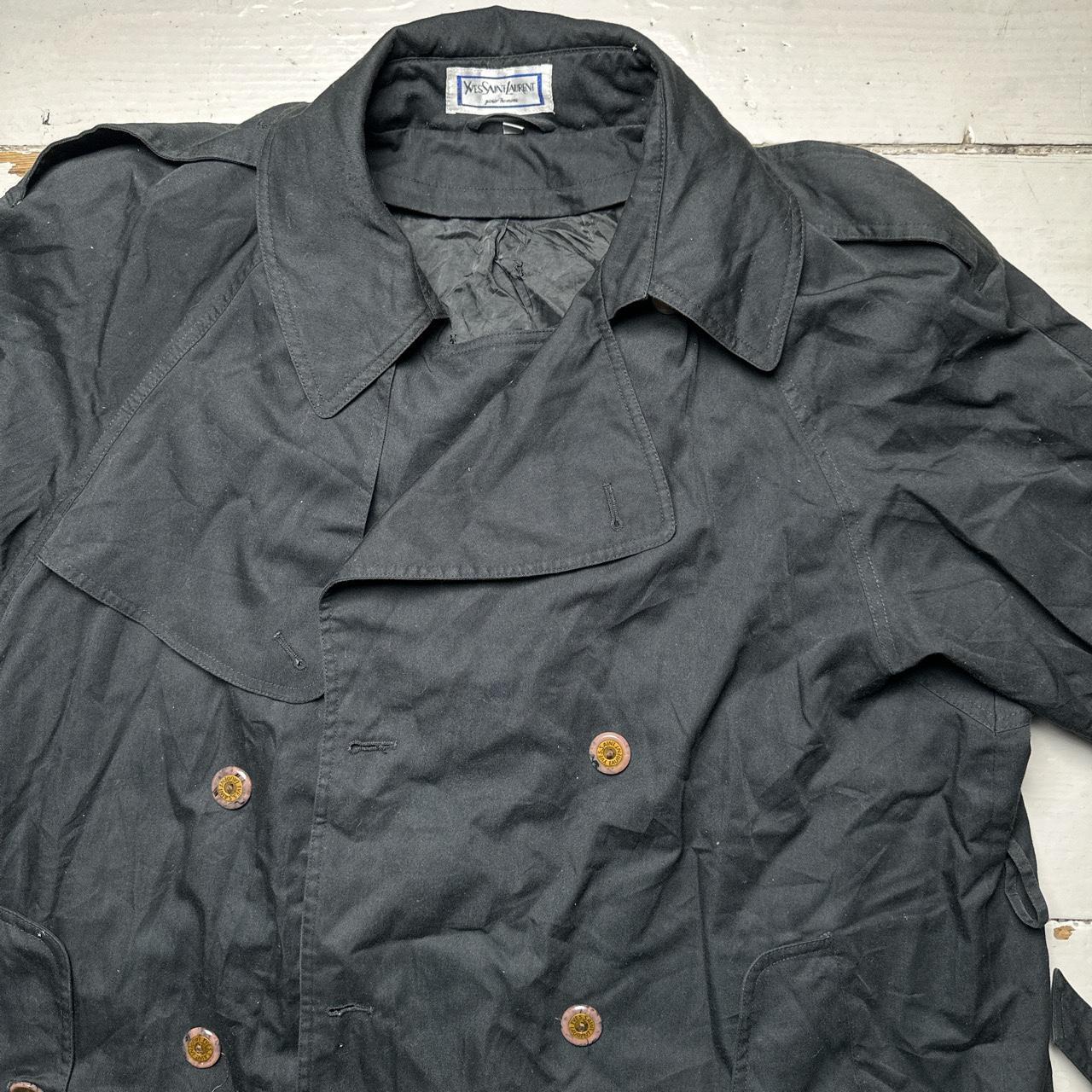 YSL Yves Saint Lauren Vintage 90’s Trench Coat Black