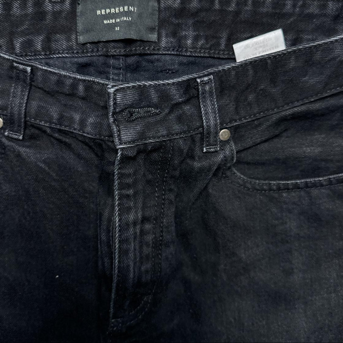 Represent Black and Red Tape Jeans (32W)