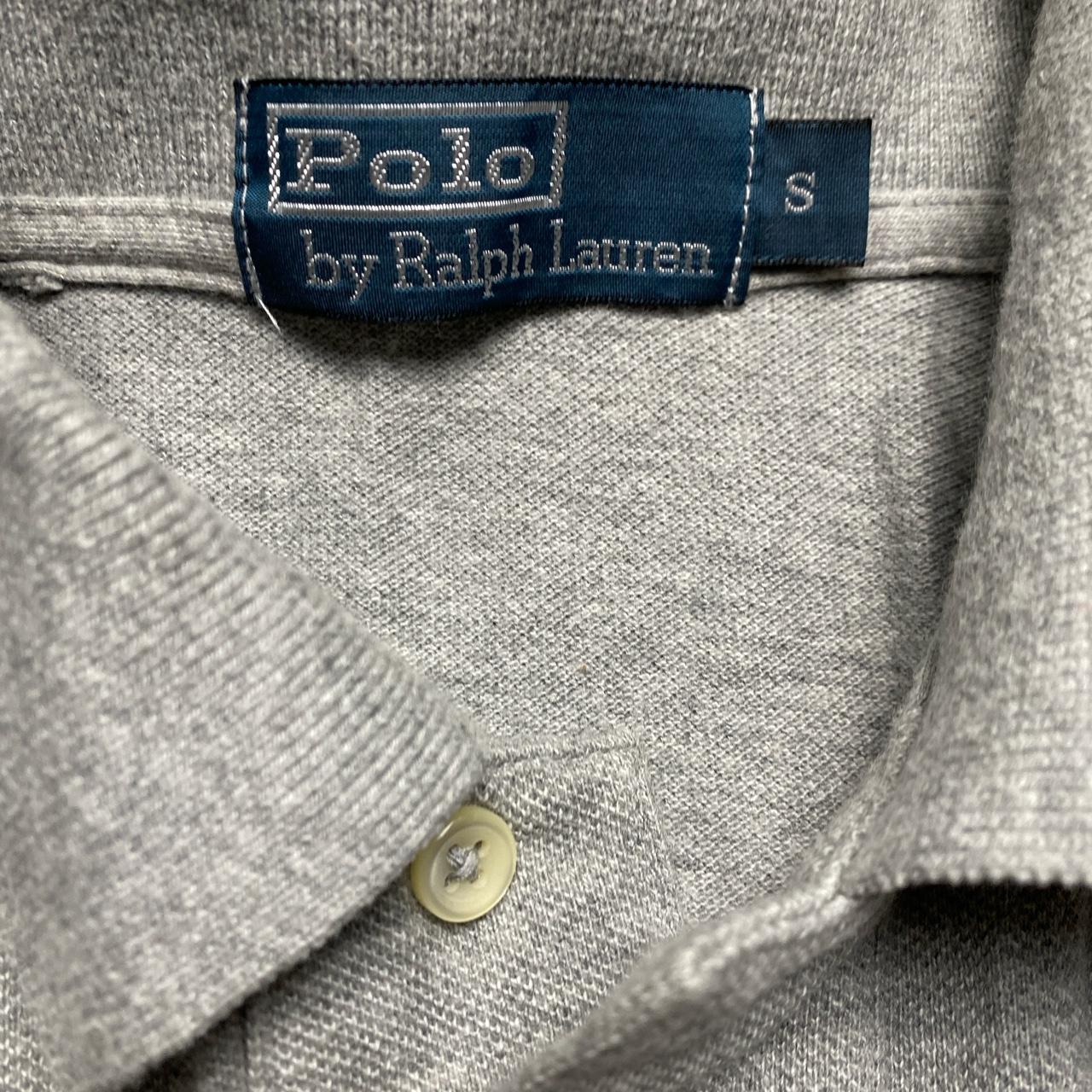 Ralph Lauren Polo Grey and Navy Long Sleeve Polo Shirt (S)