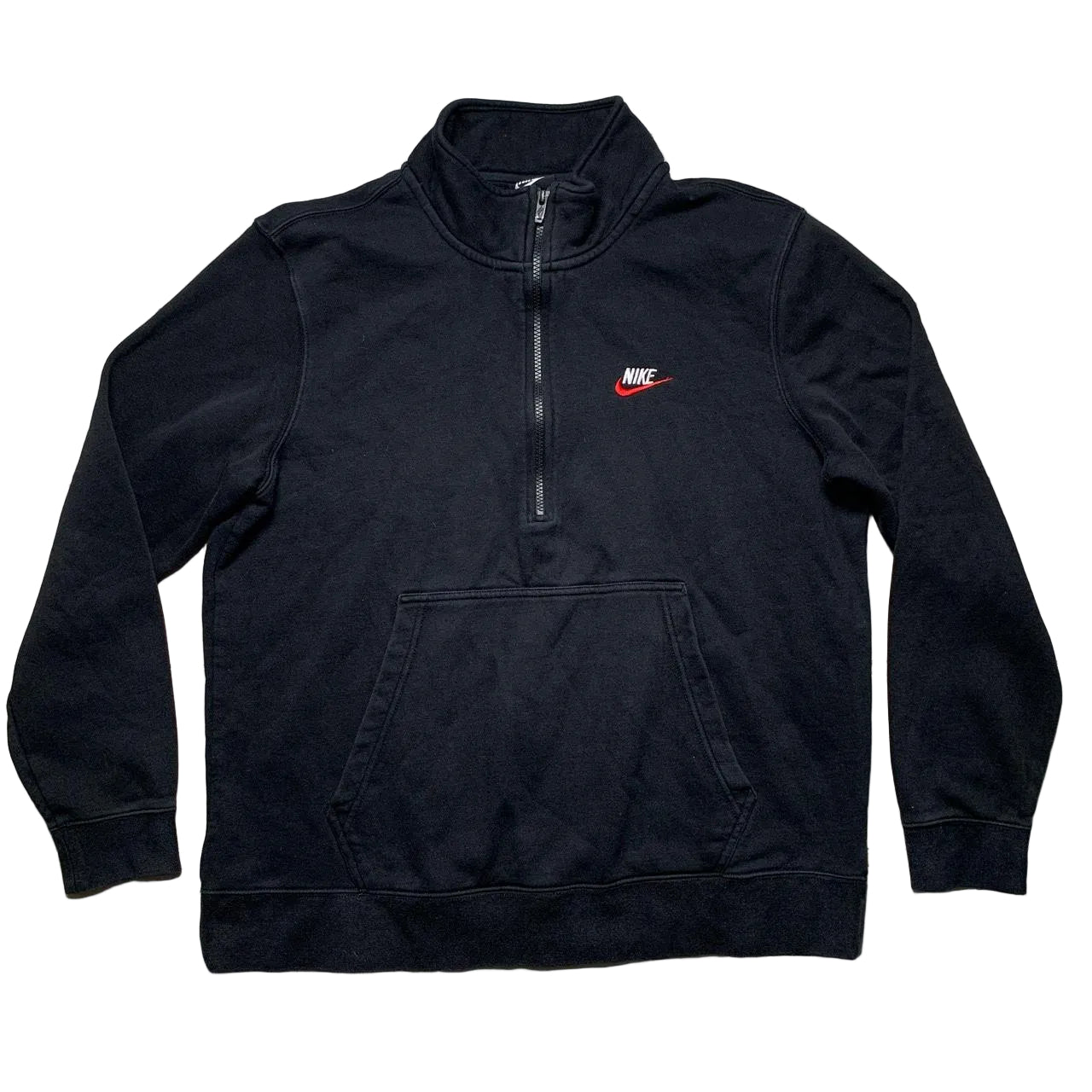 Nike Swoosh Black White and Red Quarter Zip Jumper (XL)