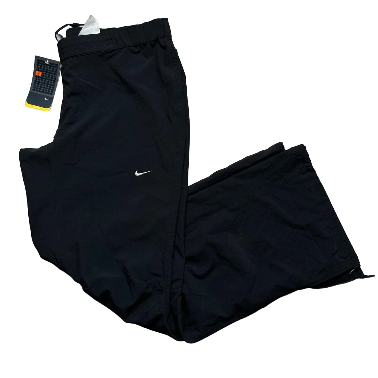 Nike Vintage Swoosh Black White and Floral Baggy Parachute Track Pant Bottoms( XL)