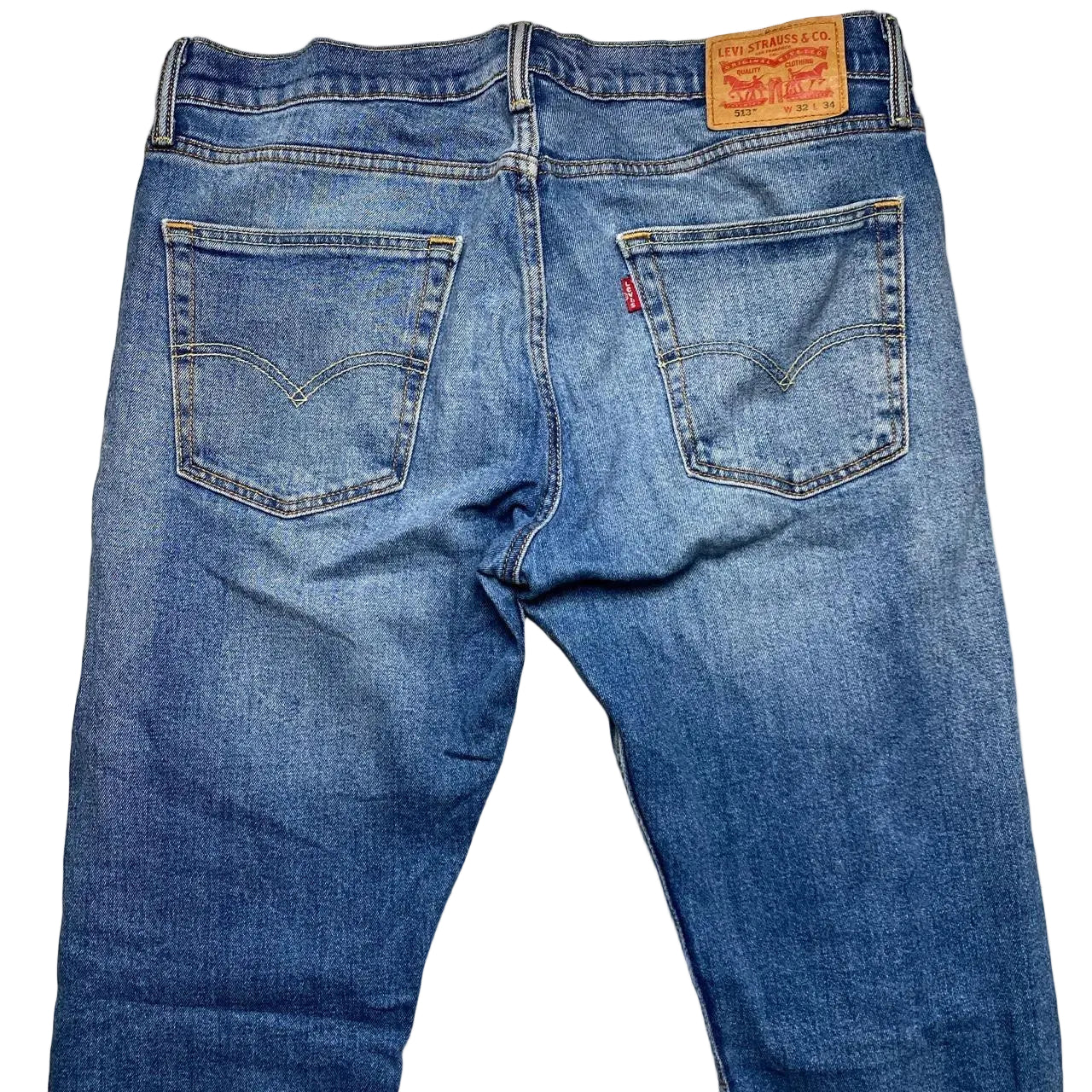 Levis 513 Light Blue Stonewashed Jeans (32W)