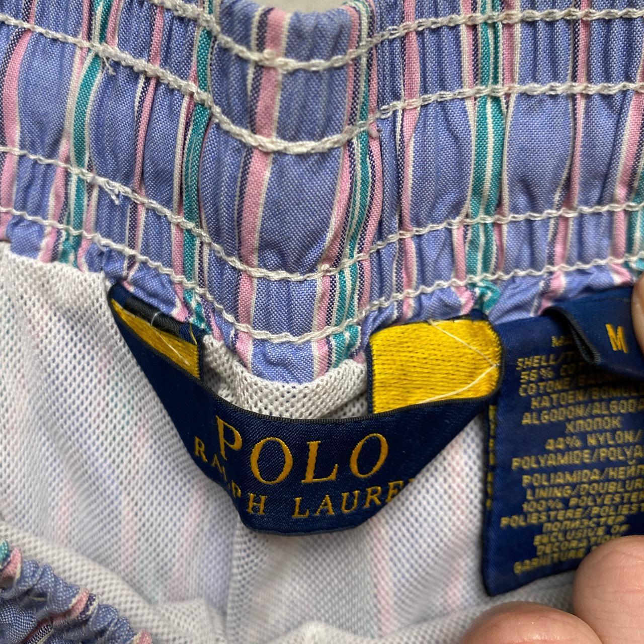 Polo Ralph Lauren Swim Trunk Shorts Purple Pink and Green Stripes