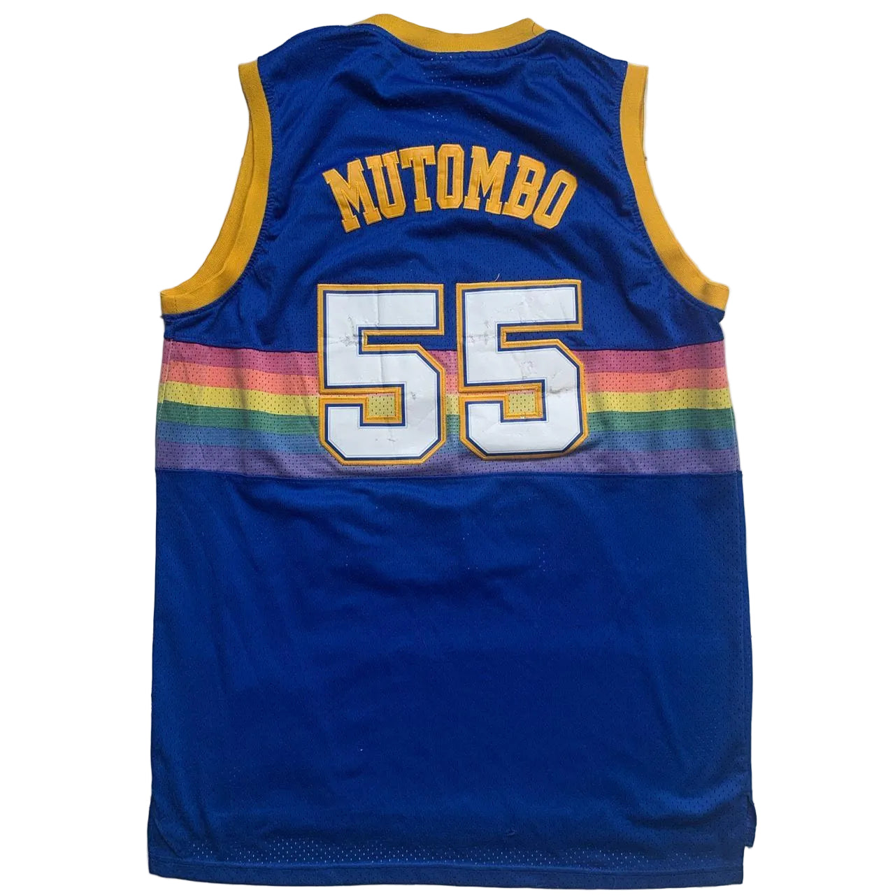 Denver Nuggets Adidas Vintage NBA Basketball Vest Jersey Mutombo (2XL)