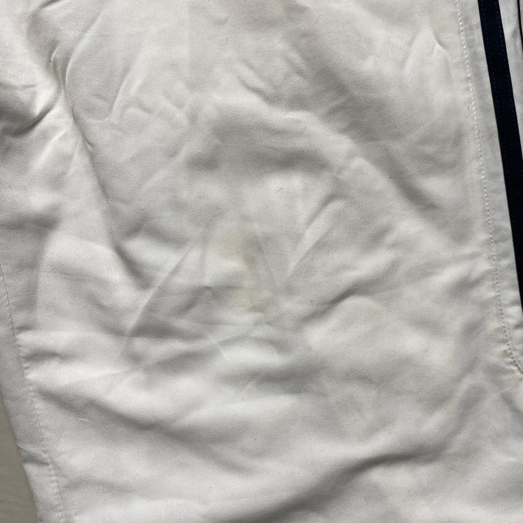 Adidas White and Navy Stripe Baggy Trackpant Shell Bottoms (36W)