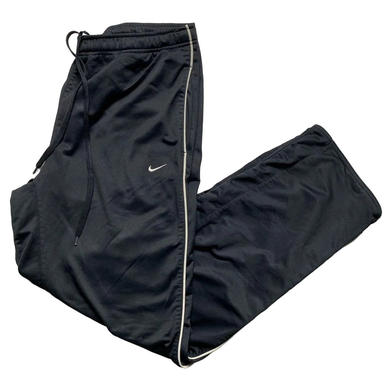 Nike Swoosh Vintage Trackpant Baggy Black and White Tracksuit Bottoms (XL)