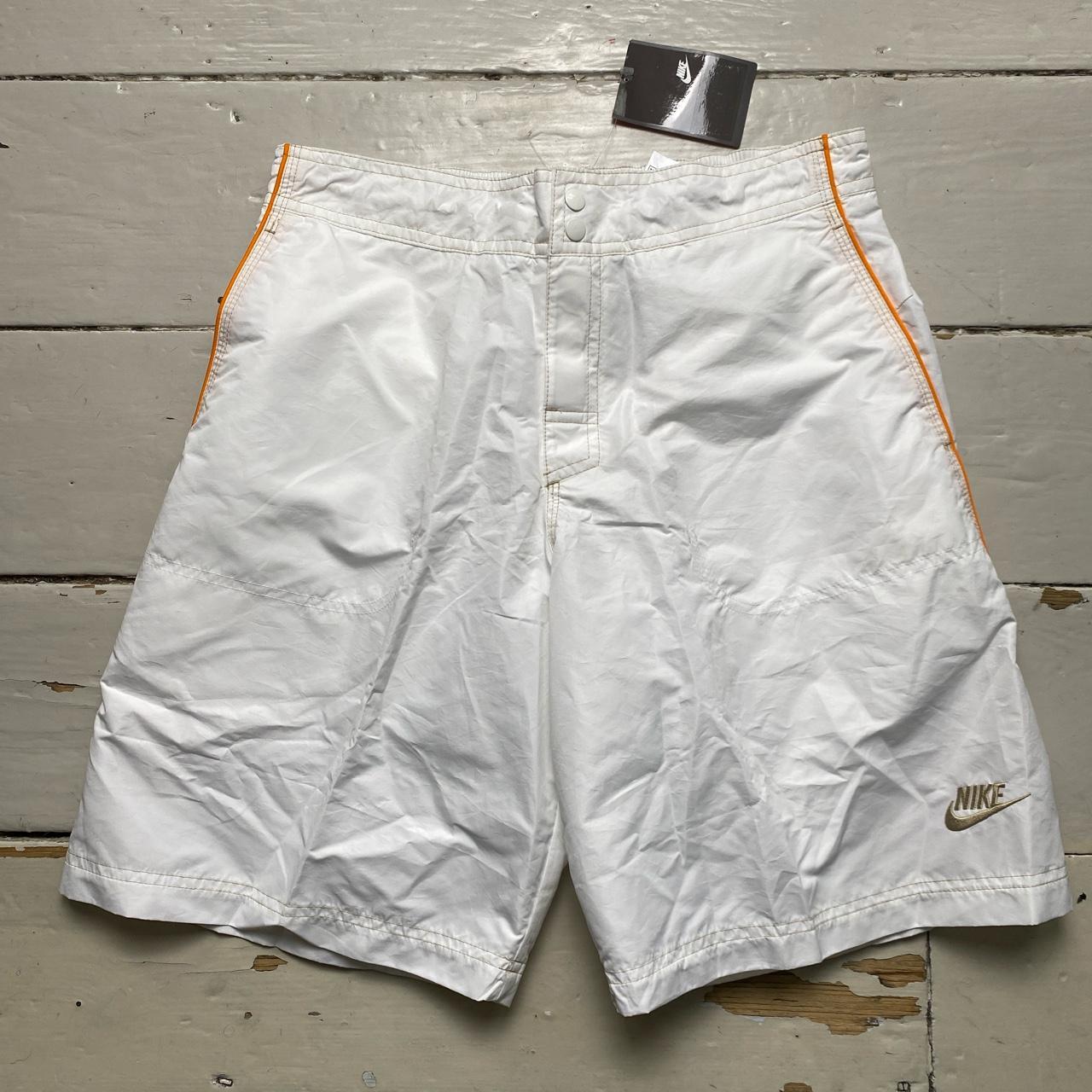 Nike Vintage Swoosh White Gold and Orange Shorts