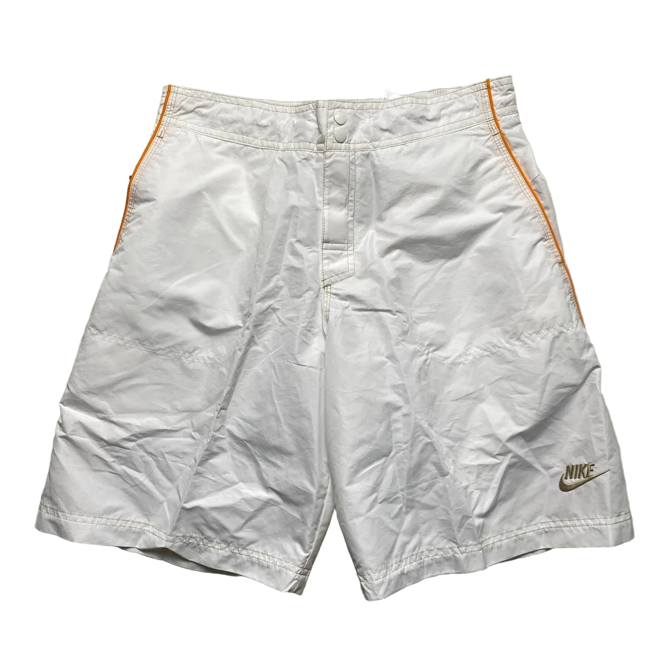 Nike Vintage Swoosh White Gold and Orange Shorts (S)