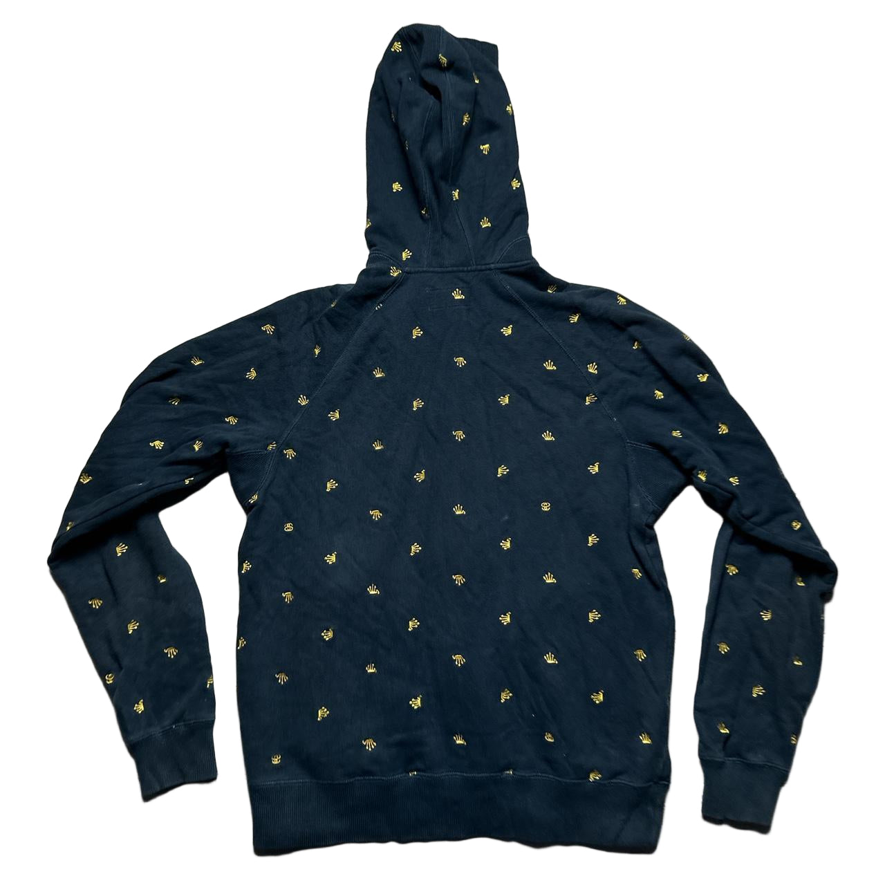 Stussy Multi SS Crown Embroidered Hoodie Navy and Yellow (M)