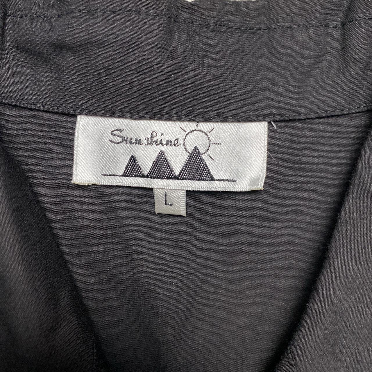 Y2K Vintage Tiger Embroidered Japanese Shirt Black and White (L)