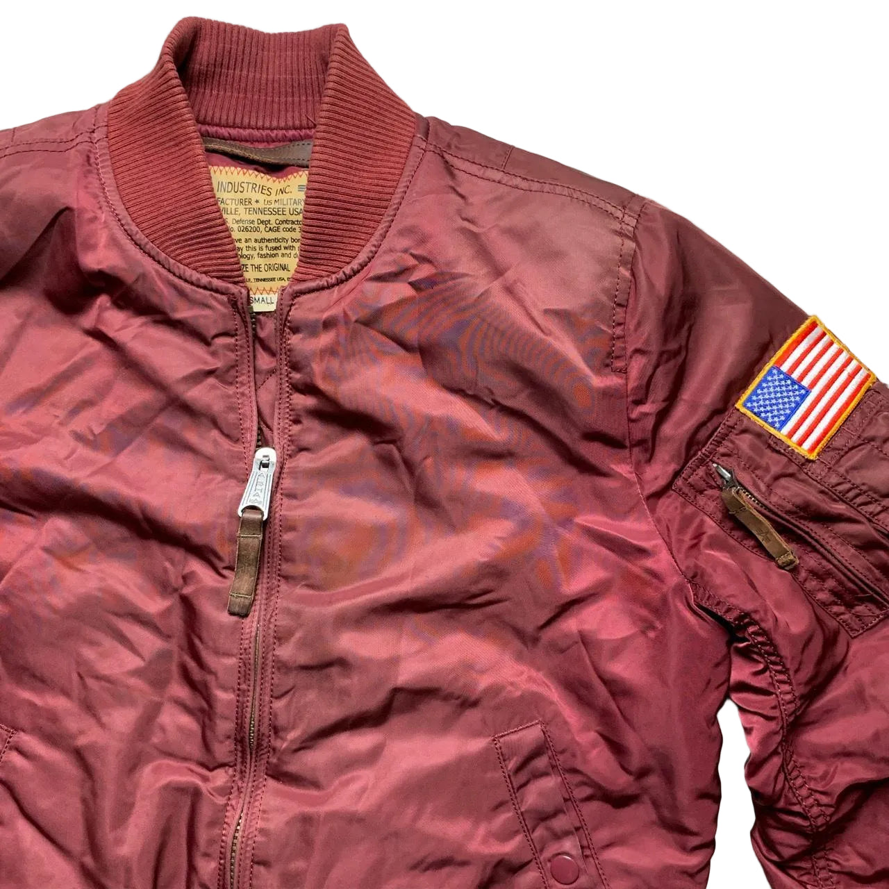 Alpha Industries Burgundy Bomber Jacket (S)