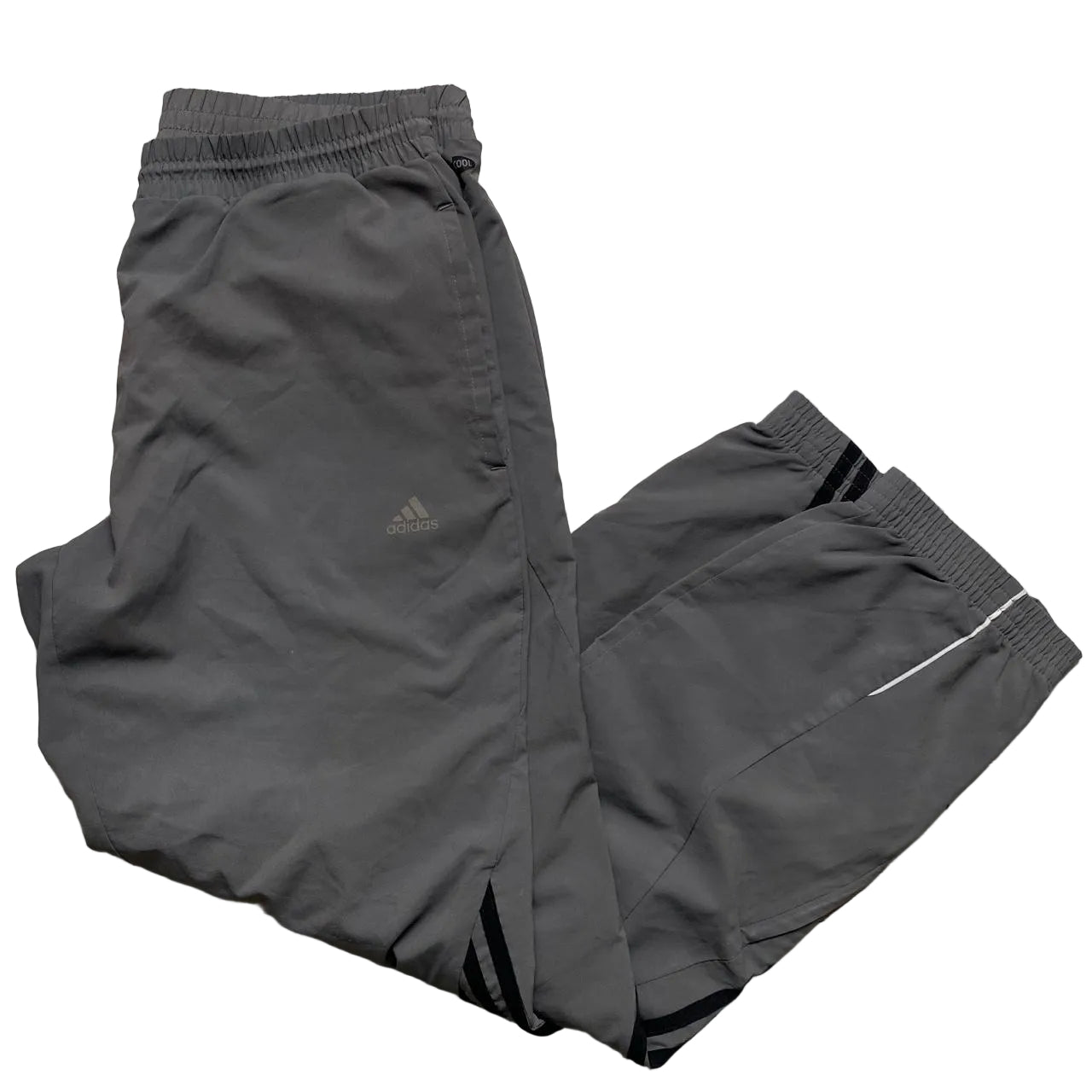 Adidas Climacool Baggy Vintage Shell Track Pant Bottoms Grey and Black (S)