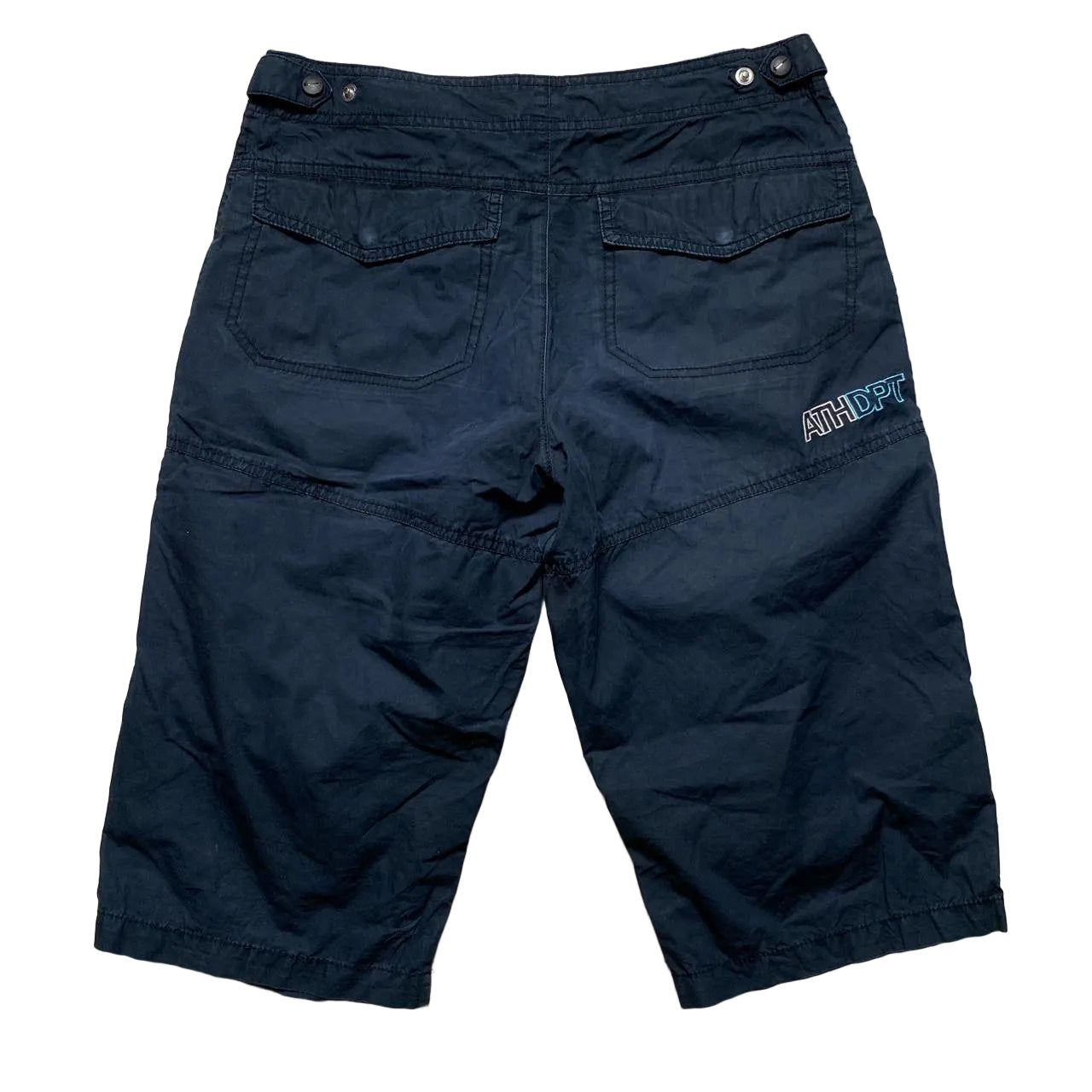 Nike Athletic Department Looolp Swoosh Baby Blue and Navy Cargo Combat Shorts (S)